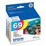 Epson 69 Multi-Pack Color DURABrite Ultra Ink Cartridges - Works with C120/CX7450/CX8400/CX9400